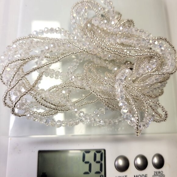 Multi Strand Braided Necklace Glass Bead Braided Necklace Beaded Twist Necklace - Picture 9 of 9